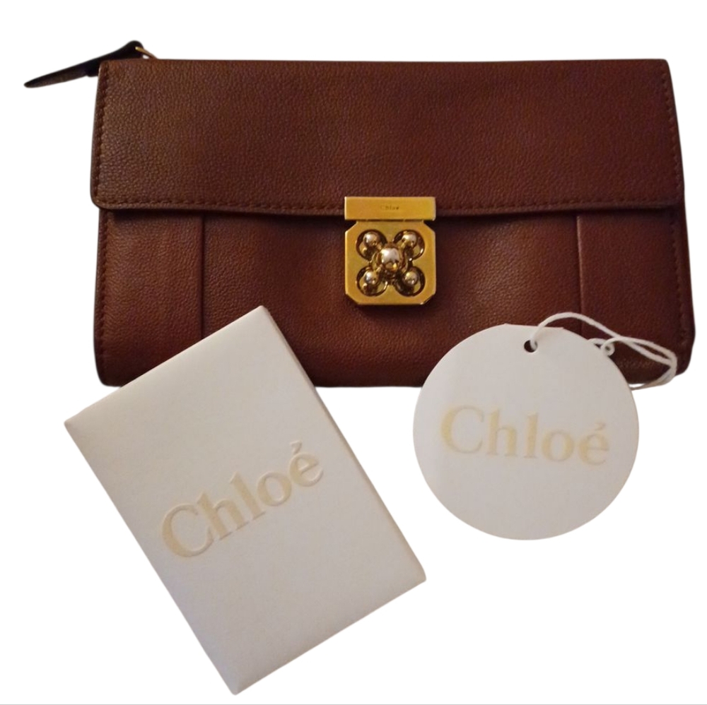 🤎CHLOÉ ELISE CONTINENTAL TURNLOCK WALLET